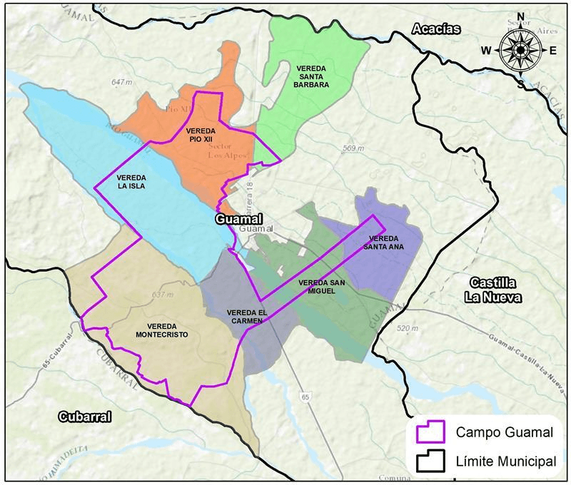 Mapa de localización del Proyecto de Desarrollo Campo Guamal